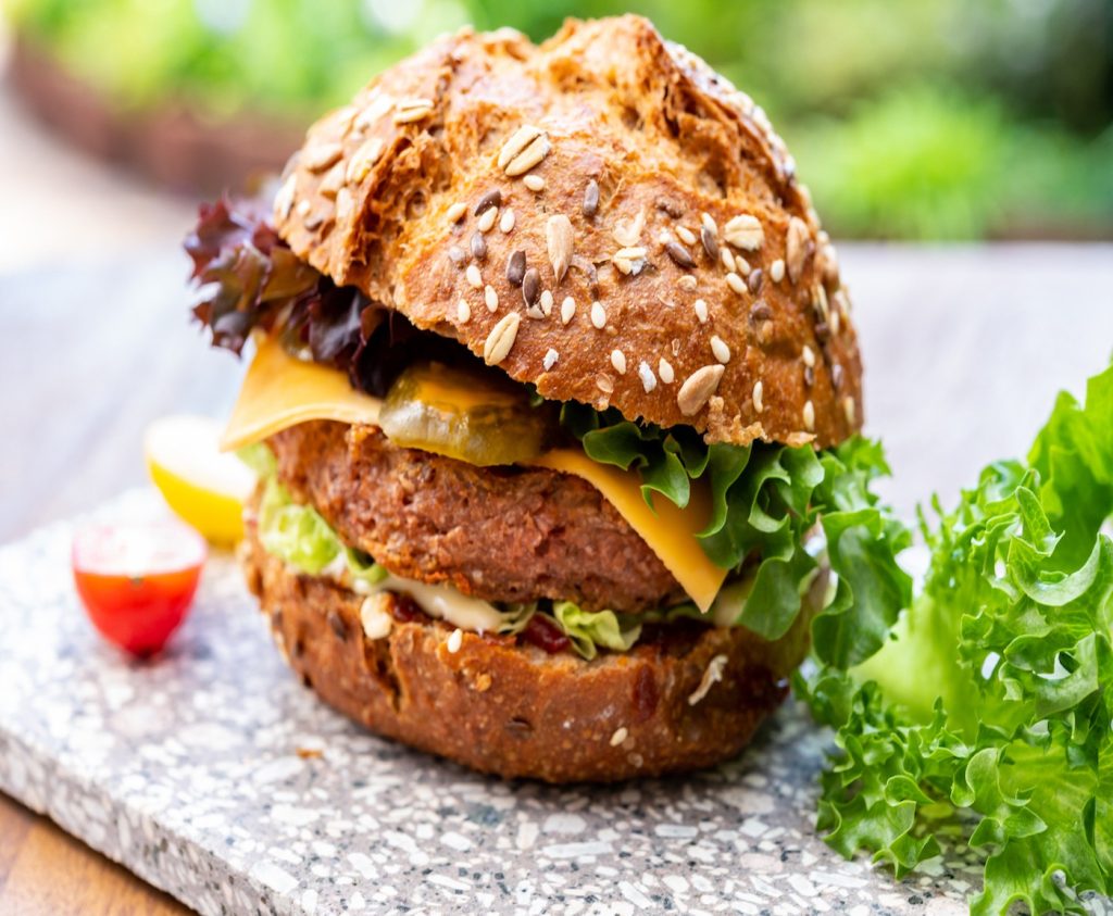 Fresh Tasty Meat Free Vegetarian Burger Made From Organic Ingredients