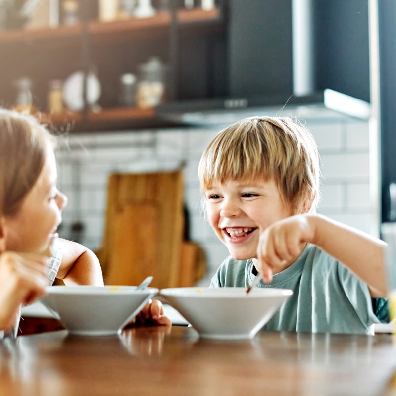 kids happy with flavor of food