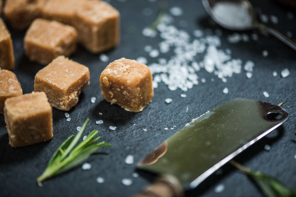 Traditional fudge with sea salt and herbs