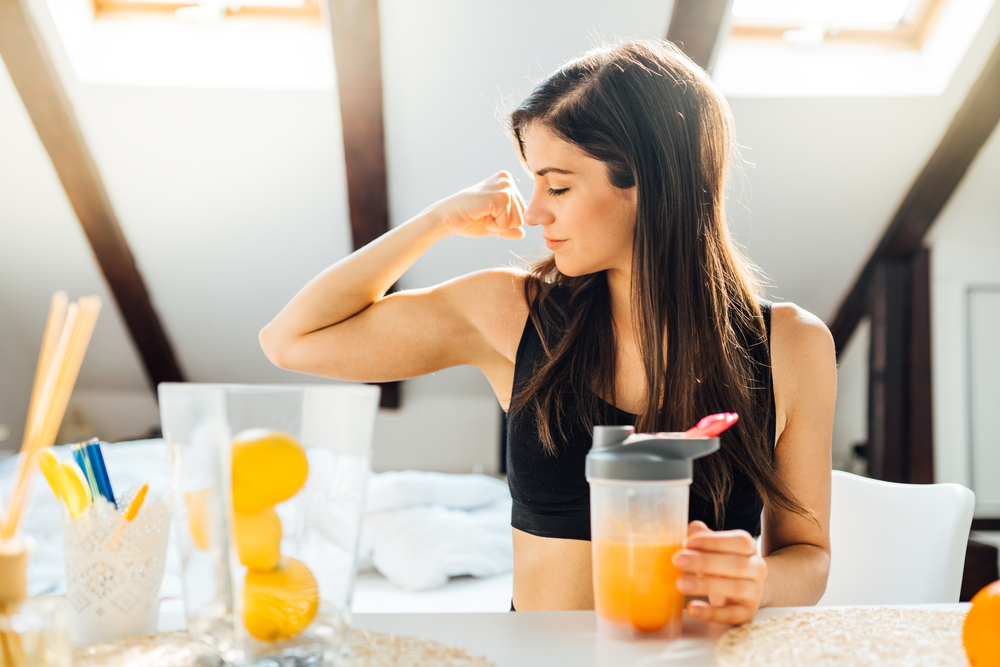 Woman enjoying a fitness nutrition diet 