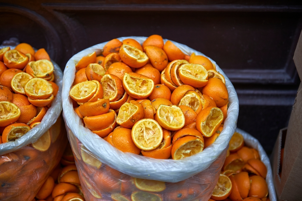Upcycled ingredients - Orange peels after squeezing them