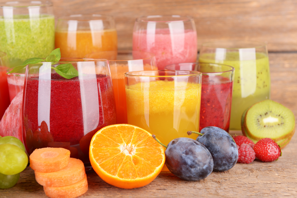 Glasses of naturally sweet fresh juice