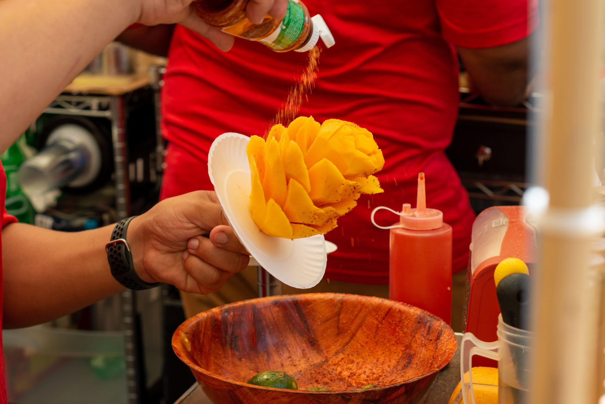 Mango, chili pepper and mango chili sauce