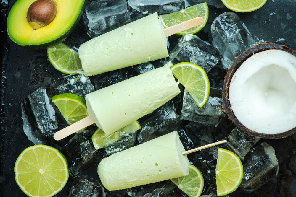Flavor synergy - Avocado, lime and coconut healthy trendy popsicles
