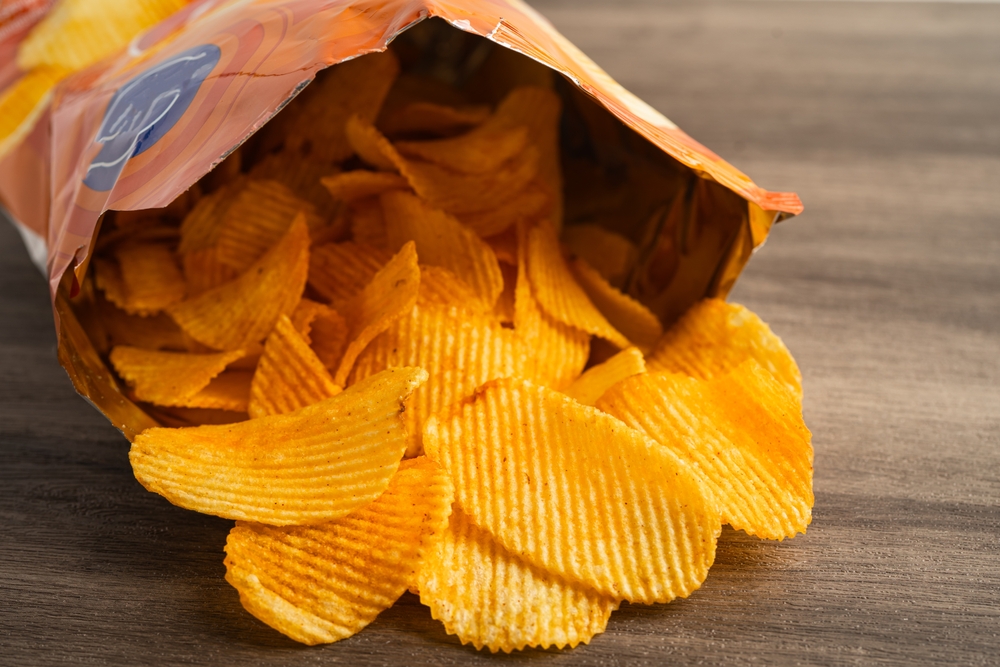 Packed for flavor stability - Deep fried snack fast food in open bag