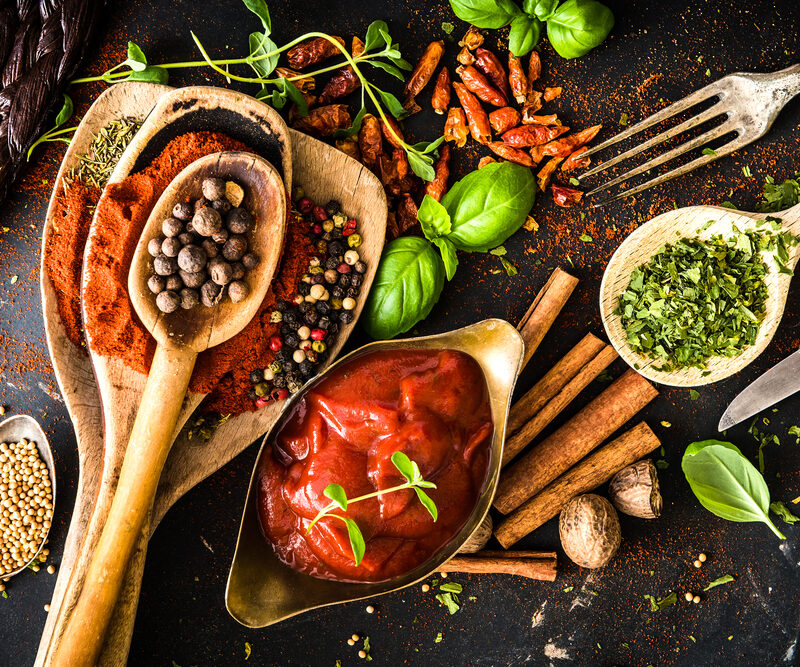 Flavor volatility tomato sauce with spices