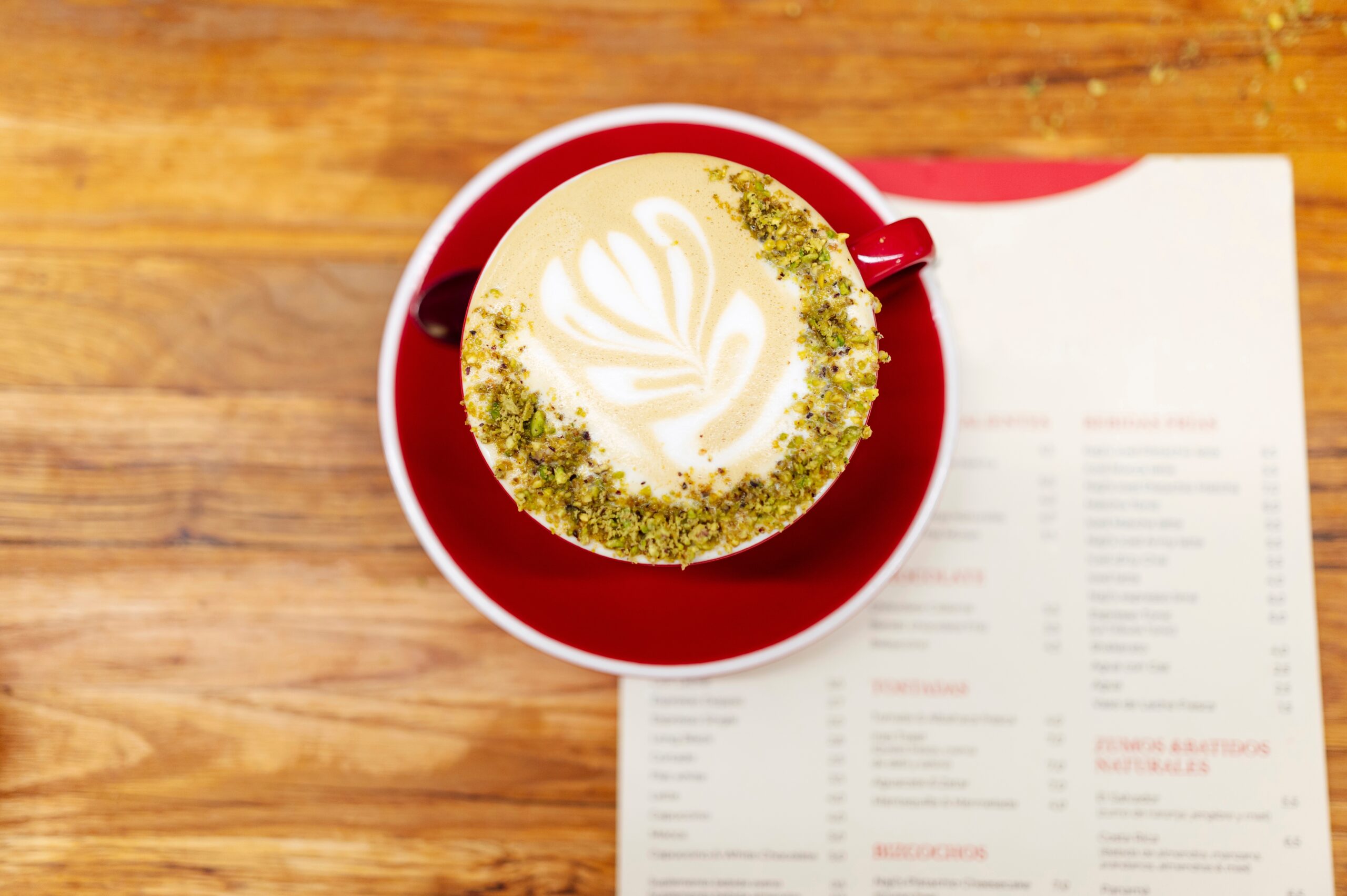 latte with pistachio 