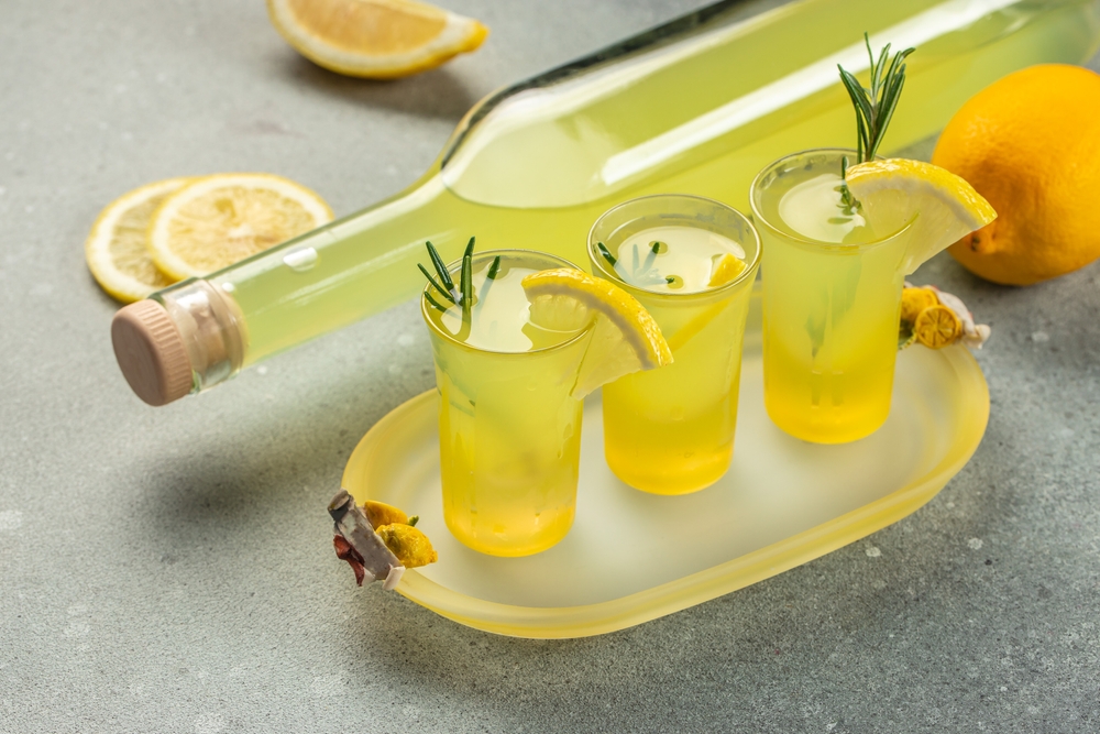 Creative Italian lemon liqueur limoncello