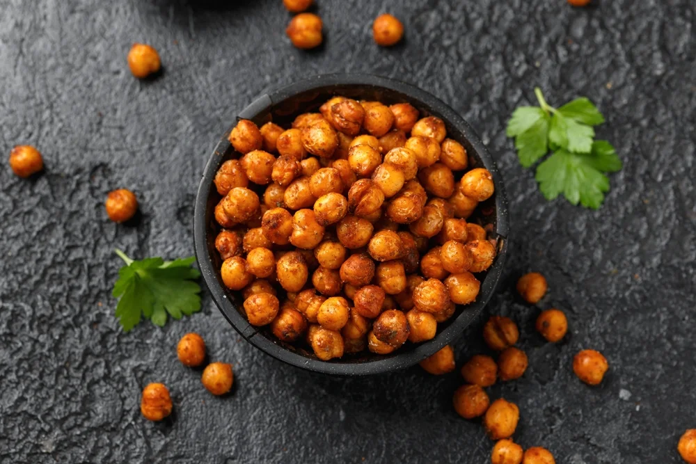 Savory snack flavors Roasted spicy chickpeas shutterstock 2433252151