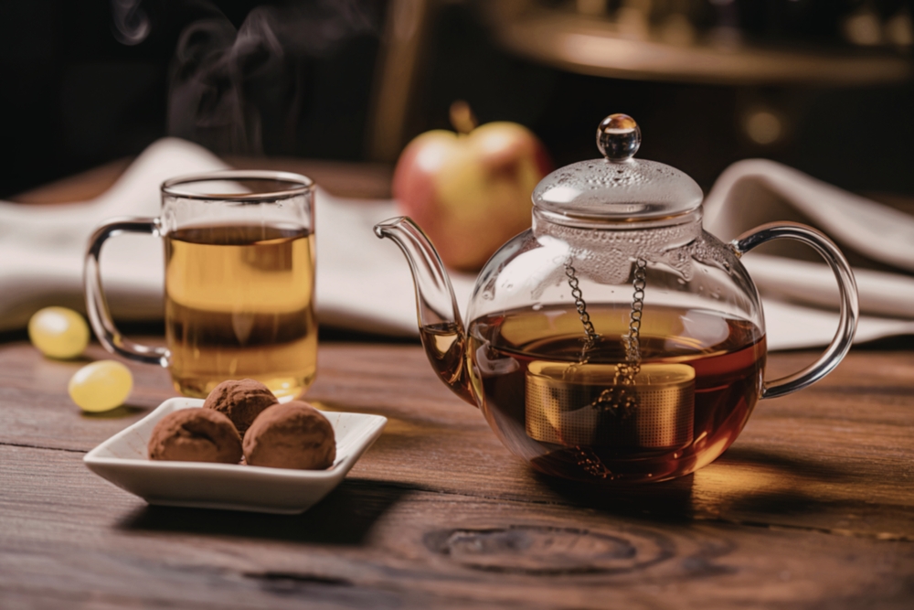 Tea-infused chocolate truffles